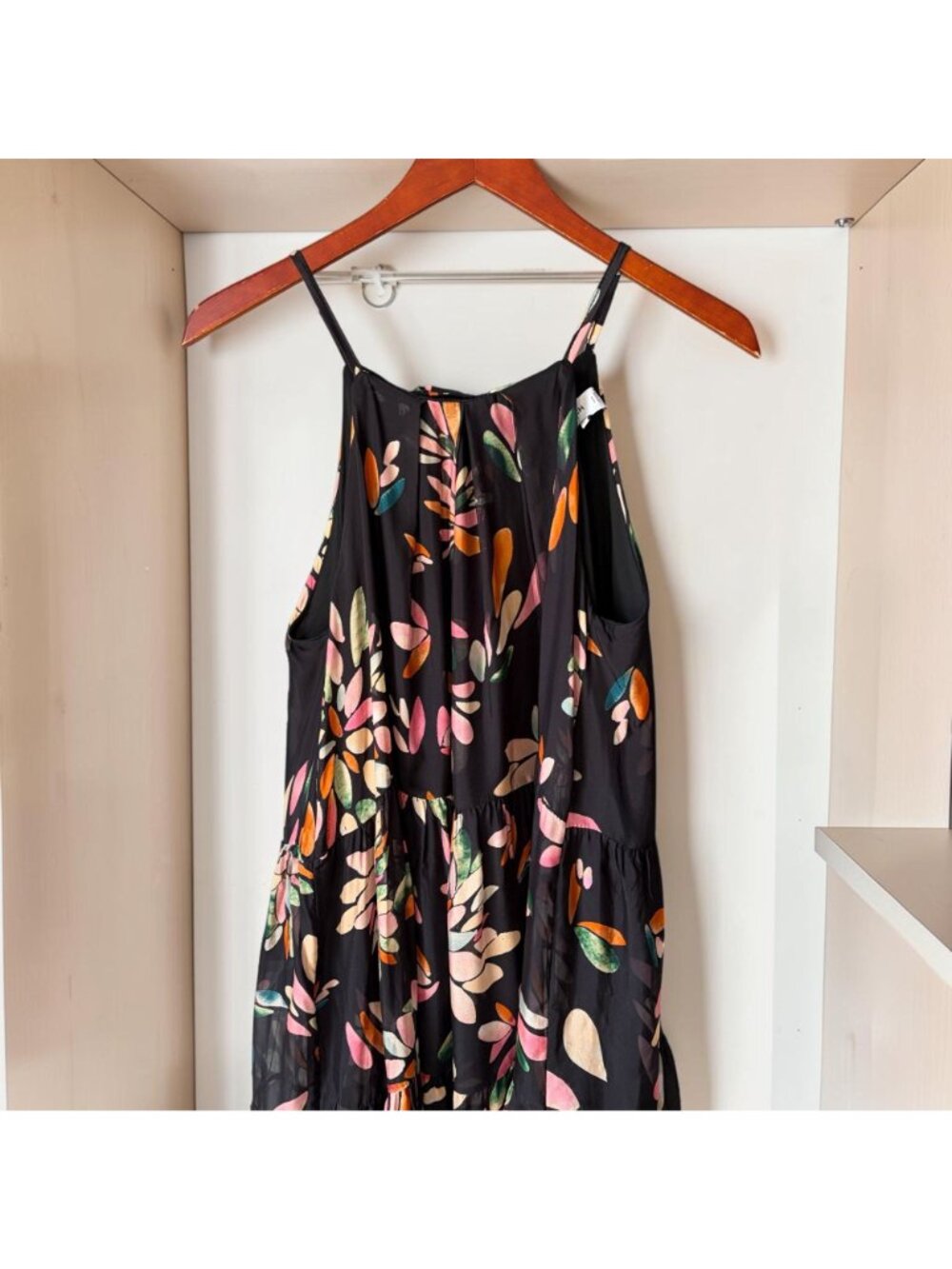 FRNCH Mona Arianna Silk-Blend Mini Tiered Halter Dress Anthropologie Medium - Picture 7 of 13